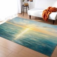 thumbnail image 1 of Area Rugs Indoor Non-Slip Rectangle Rug 5x8 Ft Sunrise Ocean Blue Summer Oil Painting Rug Rubber Backing Floor Mats Non Shedding Home Decor Carpet for Entryway Living Room, 1 of 8