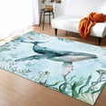 thumbnail image 1 of Area Rugs Indoor Non-Slip Rectangle Rug 5x8 Ft Teal Whale Rug Rubber Backing Floor Mats Non Shedding Home Decor Carpet for Entryway Living Room, 1 of 8