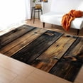 thumbnail image 1 of Area Rugs Indoor Non-Slip Rectangle Rug 5x8 Ft Wood Stripes Retro Classic Wood Striped Modernism Rug Rubber Backing Floor Mats Non Shedding Home Decor Carpet for Entryway Living Room, 1 of 8