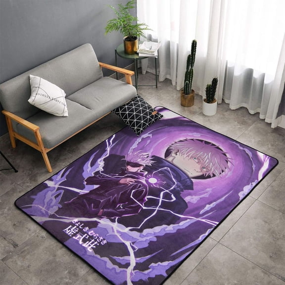 Area Rugs Jujutsu Kaisen For Living Room Rug Flannel Children Crawling Non-Slip Floor Mat For Kids Playroom Garden Entry Home Decor 60x39 Inch