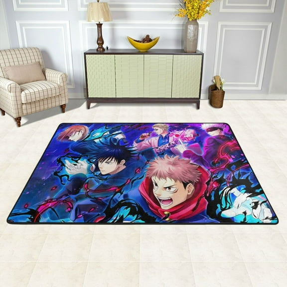 Area Rugs Jujutsu Kaisen For Living Room Rug Flannel Children Crawling Non-Slip Floor Mat For Kids Playroom Garden Entry Home Decor 72"X48"