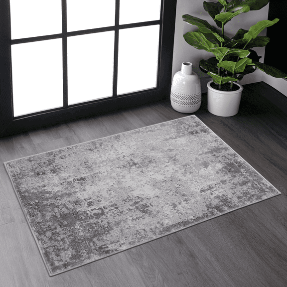 Area Rugs LOOM & LUXE Collection 2X3 Light Grey/Abstract Non-Shedding Living Room Bedroom Dining Home Office Stylish and Stain Resistant Area Rug,Runner Rugs