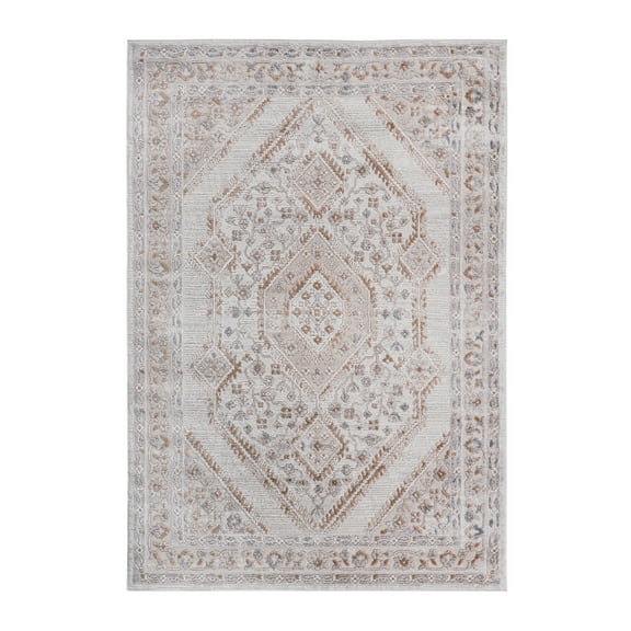 Area Rugs LOOM & LUXE Collection 5X7 Cream/Ivory/Bordered Non-Shedding Living Room Bedroom Dining Home Office Stylish and Stain Resistant Area Rug,Runner Rugs