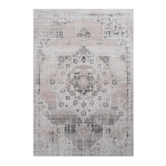Area Rugs LOOM & LUXE Collection 6X9 Cream/Beige /Medallion Non-Shedding Living Room Bedroom Dining Home Office Stylish and Stain Resistant Area Rug,Runner Rugs
