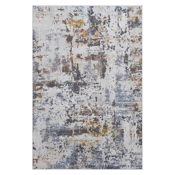 Area Rugs LOOM & LUXE Collection 8X10 Ivory/Blue /Abstract Non-Shedding Living Room Bedroom Dining Home Office Stylish and Stain Resistant Area Rug,Runner Rugs
