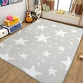 thumbnail image 1 of Area Rugs Light Gray Rectangle Carpet, Painting Style Stars Design Non Slip Rug, For Dining Room Backyard Decor Carpet, For Kids Teen Boys Women Men Flannel Rug, 1 of 7
