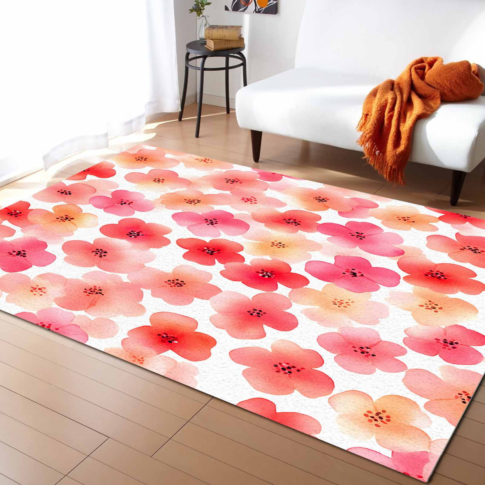 Area Rugs for Living Room, 2'x3' Small Washable Rug Valentines Orange ...