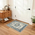 thumbnail image 1 of Uermei 2'x3' Soft Washable Area Rug: Non-Slip Stain-Resistant Indoor Mat, Thin & Easy-Clean Small Entryway Rug for Hallway, Bedroom, Bathroom, Kitchen, Office - Blue Cream, 1 of 11