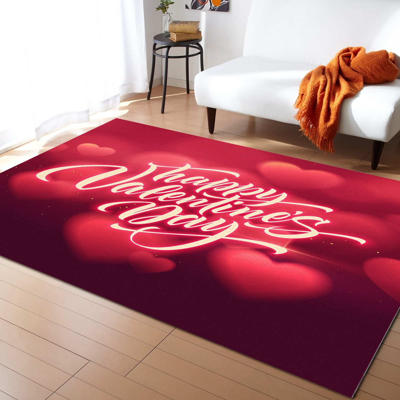 Area Rugs for Living Room, 4'x6' Throw Happy Valentine's Day Romantic ...