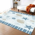 thumbnail image 1 of Area Rugs for Living Room, 4'x6' Throw Washable Rug Blue and Brown Starfish Seashell Jellyfish Coral Soft Indoor Carpet Non Slip Floor Mat for Bedroom Dining Room Entryway, 1 of 6