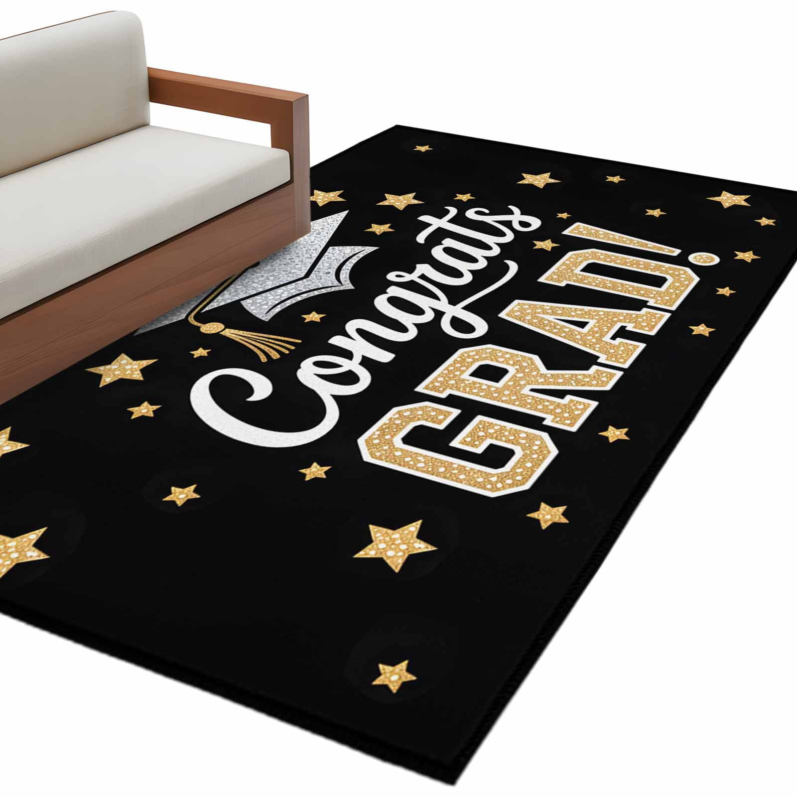 Area Rugs for Living Room 4x6 Ft, Black Graduation Non Slip Area Rugs ...
