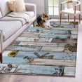 thumbnail image 1 of Area Rugs for Living Room 4x6 Ft, Blue Grey Wooden Non Slip Area Rugs for Kitchen Bedroom Entryway, Farmhouse Barn Sunflowers Retro Washable Carpet Runner Rug Floor Mats for Bedroom Home Decor, 1 of 8