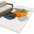 thumbnail image 1 of Area Rugs for Living Room 4x6 Ft, Boho Non Slip Area Rugs for Kitchen Bedroom Entryway, Middle Century Abstract Modern Geometric Leaf Washable Carpet Runner Rug Floor Mats for Bedroom Home Decor, 1 of 9
