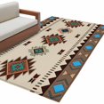thumbnail image 1 of Area Rugs for Living Room 4x6 Ft, Boho Southwest Non Slip Area Rugs for Kitchen Bedroom Entryway, Farmhouse Aztec Tribe Brown Blue Plaid Washable Carpet Runner Rug Floor Mats for Bedroom Home Decor, 1 of 9