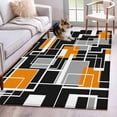 thumbnail image 1 of Area Rugs for Living Room 4x6 Ft, Burnt Orange Black Geometric Non Slip Area Rugs for Kitchen Bedroom Entryway, Modern Color Block Abstract Washable Carpet Runner Rug Floor Mats for Bedroom, 1 of 8