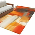 thumbnail image 1 of Area Rugs for Living Room 4x6 Ft, Burnt Orange Brown Non Slip Area Rugs for Kitchen Bedroom Entryway, Farmhouse Ombre Abstract Mottled Art Washable Carpet Runner Rug Floor Mats for Bedroom, 1 of 9