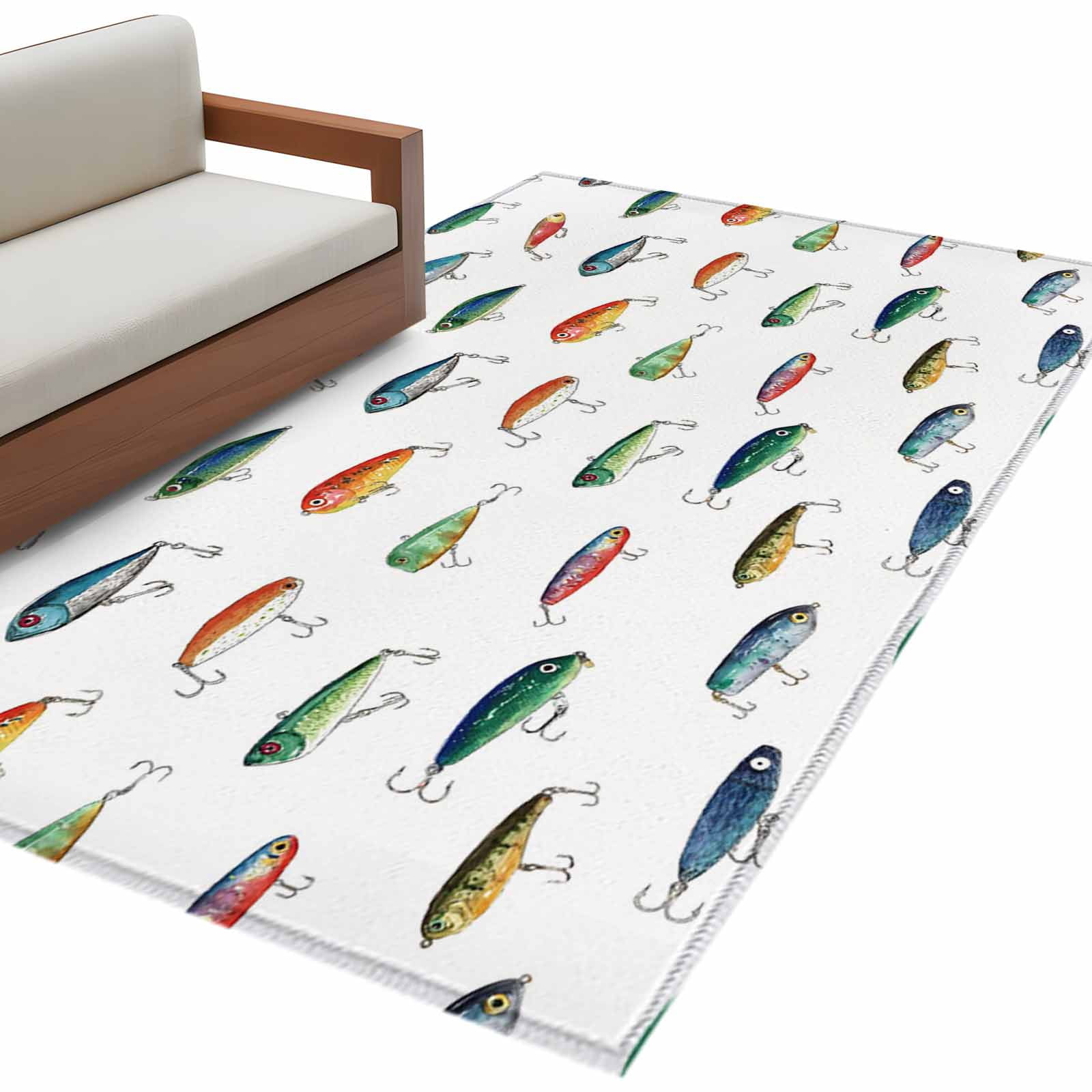 Area Rugs for Living Room 4x6 Ft, Colorful Fish Non Slip Area Rugs for ...