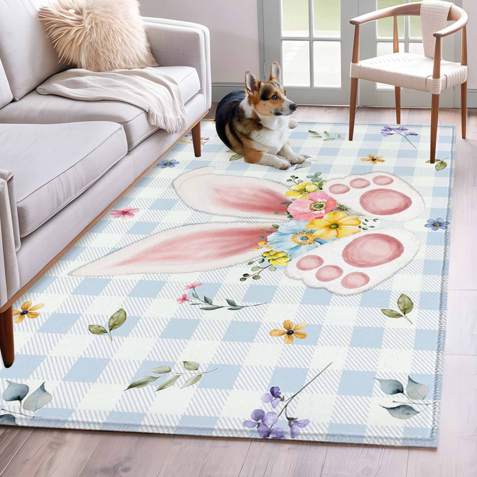 Area Rugs for Living Room 4x6 Ft, Easter Non Slip Area Rugs for Kitchen ...