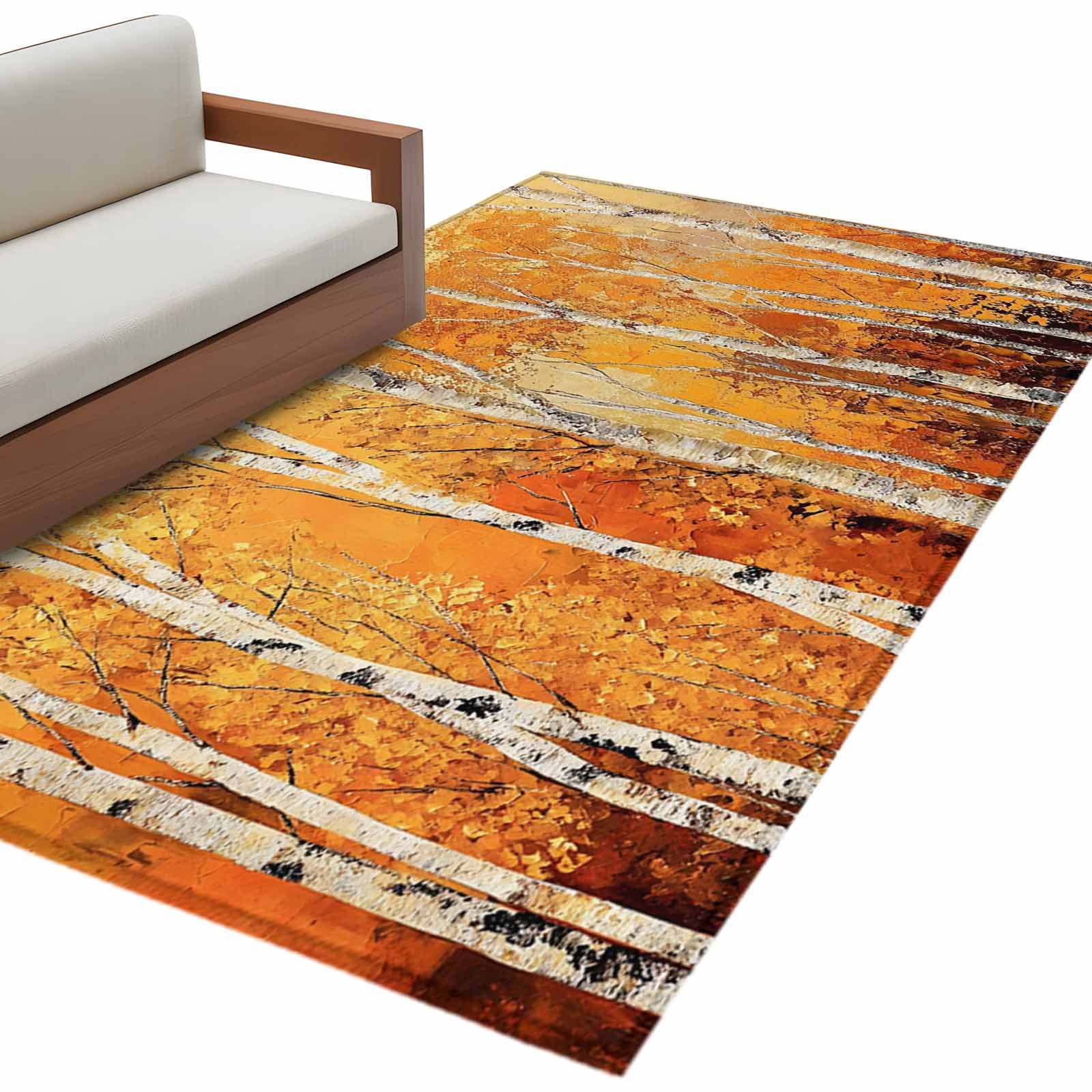 Area Rugs for Living Room 4x6 Ft, Fall Branch Tree Non Slip Area Rugs ...