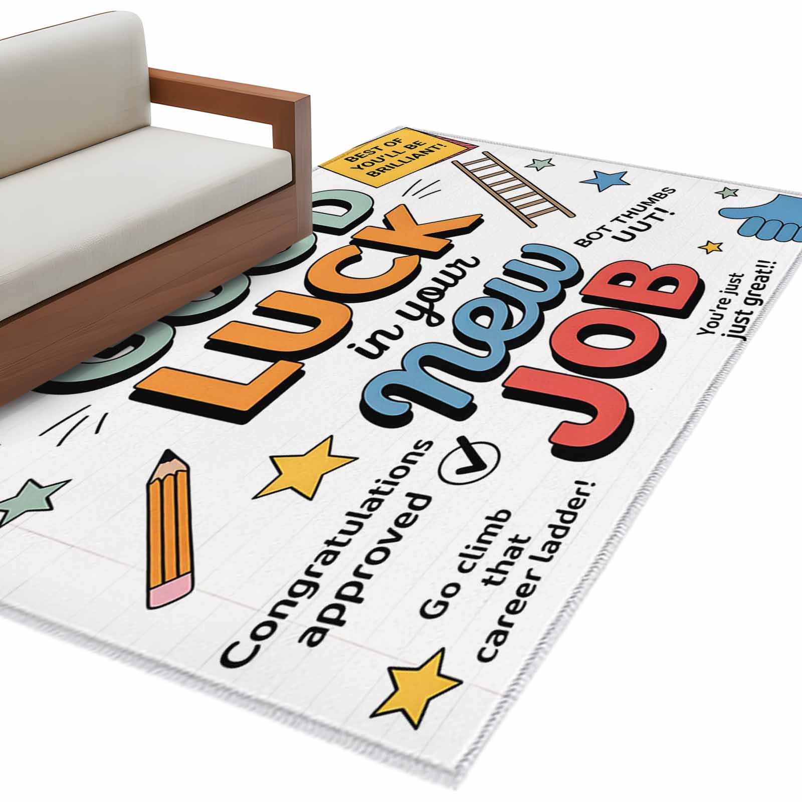 Area Rugs for Living Room 4x6 Ft, Funny Words Non Slip Area Rugs for ...