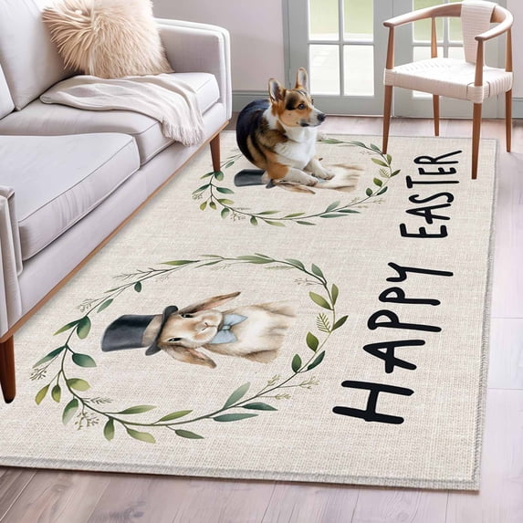 Area Rugs for Living Room 4x6 Ft, Happy Easter Non Slip Area Rugs for ...