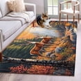 thumbnail image 1 of Area Rugs for Living Room 4x6 Ft, Orange Botanical Elk Non Slip Area Rugs for Kitchen Bedroom Entryway, Farmhouse Deer River Washable Carpet Runner Rug Floor Mats for Bedroom Home Decor, 1 of 9