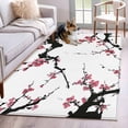 thumbnail image 1 of Area Rugs for Living Room 4x6 Ft, Pink Plum Blossom Non Slip Area Rugs for Kitchen Bedroom Entryway, Farmhouse Botanical Spring Floral Washable Carpet Runner Rug Floor Mats for Bedroom Home Decor, 1 of 8