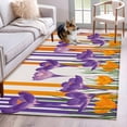 thumbnail image 1 of Area Rugs for Living Room 4x6 Ft, Purple Spring Floral Non Slip Area Rugs for Kitchen Bedroom Entryway, Thin Line Farmhouse Modern Abstract Art Washable Carpet Runner Rug Floor Mats for Bedroom, 1 of 8