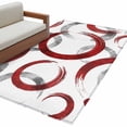 thumbnail image 1 of Area Rugs for Living Room 4x6 Ft, Red Grey Non Slip Area Rugs for Kitchen Bedroom Entryway, Geometric Circle Modern Abstract Simple Art Washable Carpet Runner Rug Floor Mats for Bedroom Home Decor, 1 of 9