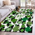 thumbnail image 1 of Area Rugs for Living Room 4x6 Ft, St. Patrick's Day Non Slip Area Rugs for Kitchen Bedroom Entryway, Green Shamrock Leaves Black Cloud Spring Washable Carpet Runner Rug Floor Mats for Bedroom, 1 of 8