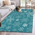 thumbnail image 1 of Area Rugs for Living Room 4x6 Ft, Teal Snowflake Christmas Non Slip Area Rugs for Kitchen Bedroom Entryway, Xmas Winter Abstract Art Washable Carpet Runner Rug Floor Mats for Bedroom Home Decor, 1 of 9