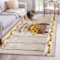 thumbnail image 1 of Area Rugs for Living Room 4x6 Ft, Vintage Sunflower Truck Non Slip Area Rugs for Kitchen Bedroom Entryway, Wooden Summer Botanical Floral Retro Washable Carpet Runner Rug Floor Mats for Bedroom, 1 of 8