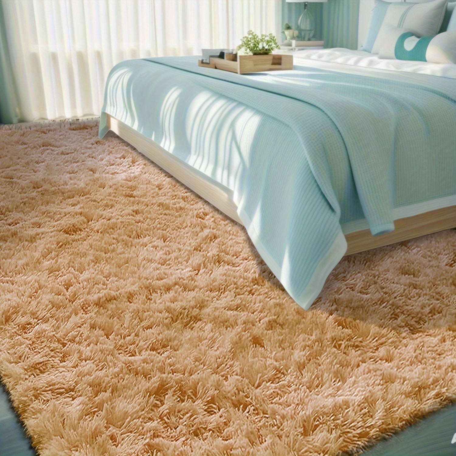Kentaly Shaggy Area Rugs for Living Room, 4x6ft Fluffy Area Rug for ...