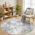 thumbnail image 1 of UERMEI Area Rugs for Living Room 5x5 Round Washable Rug Vintage Pattern Large Non-Slip Stain Resistant Soft Durable Floor Carpet for Bedroom, Dining Room, Home Office - Gray, 1 of 12