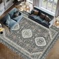 thumbnail image 1 of Area Rugs 6'x9', Yamaziot Washable Rug Gray Carpet, Area Rug for Living Room Bedroom Dining Room, Non Slip Vintage Boho Oriental Farmhouse Accent Rug, 1 of 8