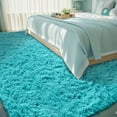 thumbnail image 1 of Kentaly Shaggy Area Rugs for Living Room, 8x10ft Fluffy Area Rug for Bedroom, Indoor Floor Rug for Kids Girls Boys Home Decor Aesthetic, Upgrade Anti-Skid Durable Carpet(Aqua blue), 1 of 1