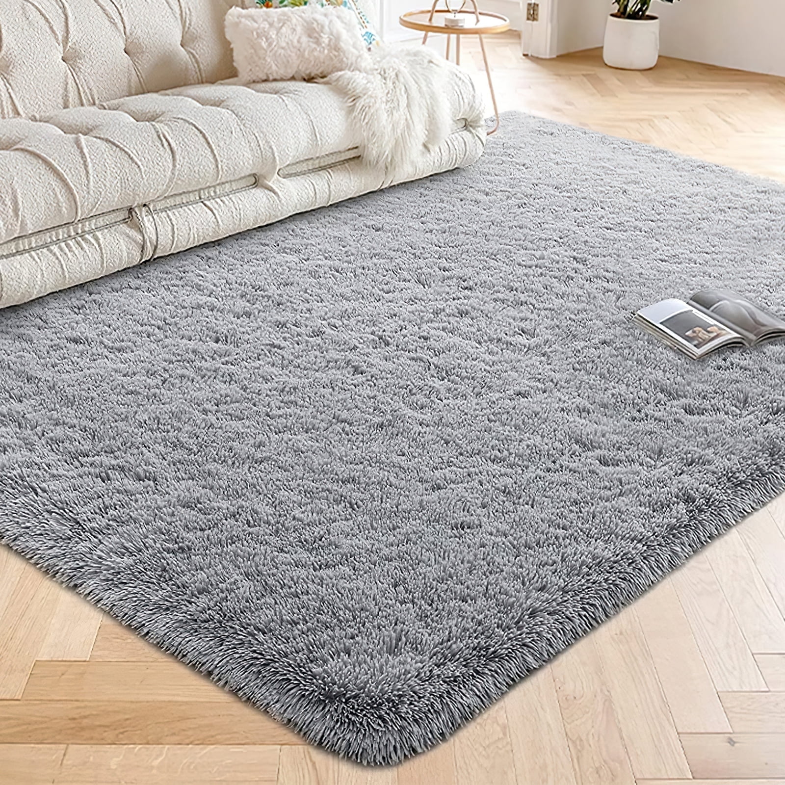 Area Rugs for Living Room Bedroom, 5x8 White Ultra Soft Comfy Fluffy ...