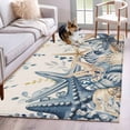 thumbnail image 1 of Area Rugs for Living Room Bedroom, Blue Eucalyptus Coastal 4'x6' Rug Washable Carpet Runner Indoor Outdoor, Beach Starfish Shell Nautical Rustic Non Slip Accent Floor Mats Rug for Kitchen, Office, 1 of 8