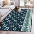 thumbnail image 1 of Area Rugs for Living Room Bedroom, Dark Blue Flowers 4'x6' Rug Washable Carpet Runner Indoor Outdoor, Vintage Rustic Abstract Floral Aesthetic Non Slip Accent Floor Mats Rug for Kitchen, Office, 1 of 8