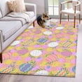 thumbnail image 1 of Area Rugs for Living Room Bedroom, Easter Bunny 4'x6' Rug Washable Carpet Runner Indoor Outdoor, Colorful Eggs Spring Leaves Daisy Yellow Pink Plaid Non Slip Accent Floor Mats Rug for Kitchen, Office, 1 of 8