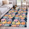 thumbnail image 1 of Area Rugs for Living Room Bedroom, Easter Eggs 4'x6' Rug Washable Carpet Runner Indoor Outdoor, Colorful Eggs Spring Flowers Leaves Farm Navy Blue Non Slip Accent Floor Mats Rug for Kitchen, Office, 1 of 8