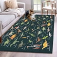 thumbnail image 1 of Area Rugs for Living Room Bedroom, Green Dinosaur 4'x6' Rug Washable Carpet Runner Indoor Outdoor, Vintage Letters Farm Animals Non Slip Accent Floor Mats Rug for Kitchen, Office, 1 of 8