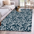 thumbnail image 1 of Area Rugs for Living Room Bedroom, Navy Blue Spring Floral 4'x6' Rug Washable Carpet Runner Indoor Outdoor, Farmhouse Flowers Elegant Pastoral Non Slip Accent Floor Mats Rug for Kitchen, Office, 1 of 8