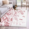 thumbnail image 1 of Area Rugs for Living Room Bedroom, Pink Leaves 4'x6' Rug Washable Carpet Runner Indoor Outdoor, Summer Botanical Non Slip Accent Floor Mats Rug for Kitchen, Office, 1 of 8