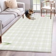 thumbnail image 1 of Area Rugs for Living Room Bedroom, Pink Spring Floral 4'x6' Rug Washable Carpet Runner Indoor Outdoor, Tulip Yellow Plaid Summer Botanical Non Slip Accent Floor Mats Rug for Kitchen, Office, 1 of 8