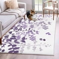 thumbnail image 1 of Area Rugs for Living Room Bedroom, Purple Leaves 4'x6' Rug Washable Carpet Runner Indoor Outdoor, Summer Botanical Non Slip Accent Floor Mats Rug for Kitchen, Office, 1 of 8