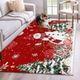 thumbnail image 1 of Area Rugs for Living Room Bedroom, Red Christmas 4'x6' Rug Washable Carpet Runner Indoor Outdoor, Snowman Xmas Tree Coastal Snowflake Starfish Non Slip Accent Floor Mats Rug for Kitchen, Office, 1 of 8