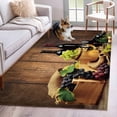 thumbnail image 1 of Area Rugs for Living Room Bedroom, Red Wines 4'x6' Rug Washable Carpet Runner Indoor Outdoor, Champagne Grapes Galsses Country Wooden Plank Non Slip Accent Floor Mats Rug for Kitchen, Office, 1 of 8