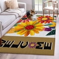 thumbnail image 1 of Area Rugs for Living Room Bedroom, Spring Daisy 4'x6' Rug Washable Carpet Runner Indoor Outdoor, Brown Modern Abstract Art Dots Floral Non Slip Accent Floor Mats Rug for Kitchen, Office, 1 of 8