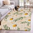 thumbnail image 1 of Area Rugs for Living Room Bedroom, Spring Daisy 4'x6' Rug Washable Carpet Runner Indoor Outdoor, Country Watercolor Flower Leaf Plant Non Slip Accent Floor Mats Rug for Kitchen, Office, 1 of 8